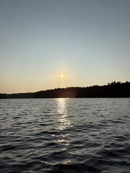 The sun over the water