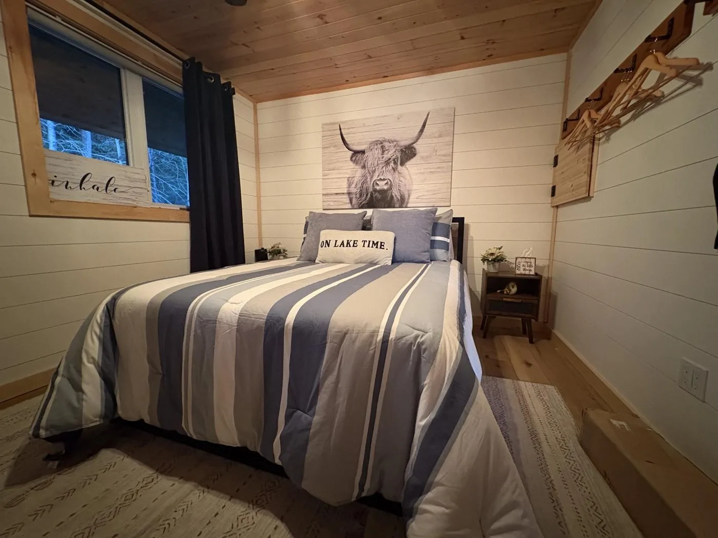 Freshly made main floor bedroom