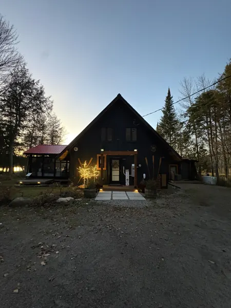 The Lakehouse entrance at dusk